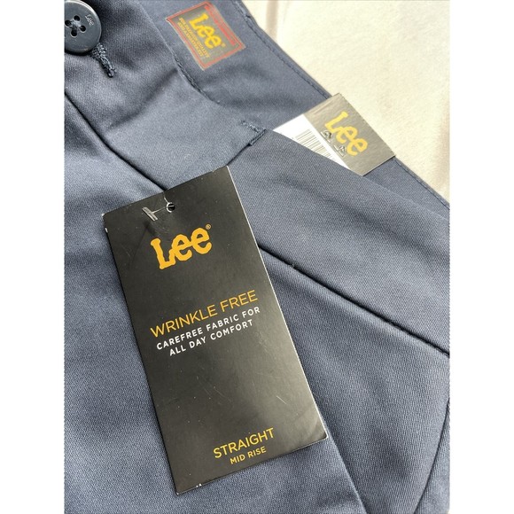 Lee Womens Wrinkle Free Relaxed Fit Straight Leg Pant Imperial Blue Size 8 - Picture 3 of 5